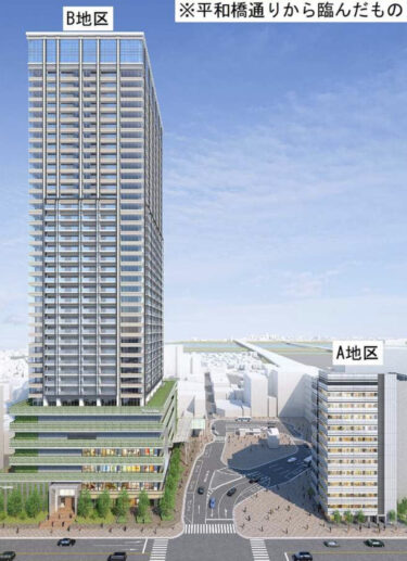 JR新小岩駅前・高さ約160mの超高層タワーマンション建設：新小岩駅南口地区第一種市街地再開発事業
