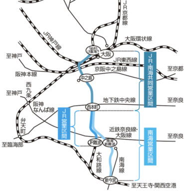 なにわ筋線建設計画：大阪駅（うめきた新駅）〜JR難波駅・（仮称）南海新難波駅間建設